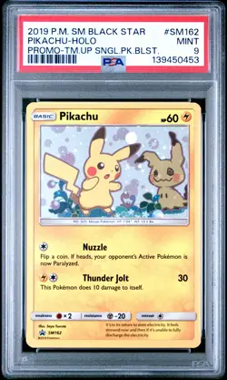 2019 POKEMON SM BLACK STAR PROMO TEAM UP SINGLE PACK BLISTERS PIKACHU-HOLO PSA 9 - Image 1