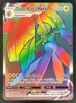 Pokemon VMax & V Lot (22) TCG Rainbow Rare Tapu Koko, Arceus, Grimmsnarl - Image 2