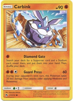 Pokemon- SM8 Lost Thunder - Carbink - 117/214 - Common - Non Holo - NM/M 820650813443 - Image 1