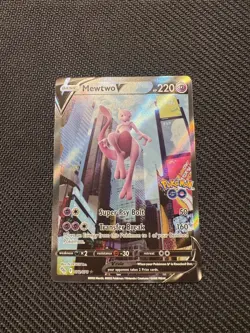 Pokemon Go Mewtwo v 72/78 Full Art Alternate Art Ultra Rare LP - Image 1