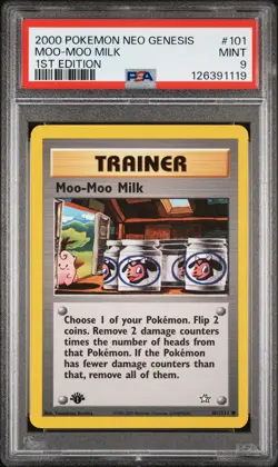 2000 POKEMON NEO GENESIS 1ST ED #101 MOO-MOO MILK PSA 9 - Image 1