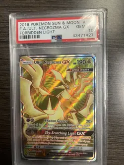 PSA 10 Pokemon Ultra Necrozma GX 127/131 Forbidden Light Secret Rare - Image 1