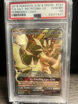 PSA 10 Pokemon Ultra Necrozma GX 127/131 Forbidden Light Secret Rare - Image 3