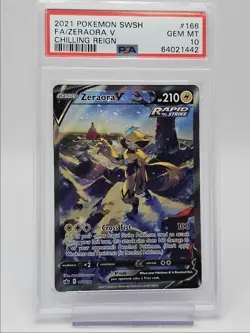 ZERAORA V 2021 POKEMON SWSH CHILLING REIGN RARE 166/198 PSA 10 Q4339 - Image 1