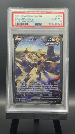 Zeraora V Alternate Full Art 166/198 Swsh06 Chilling Reign Pokemon Card PSA 10 - Image 1