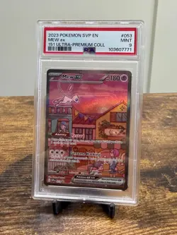 2023 POKEMON SVP EN-SV BLACK STAR PROMO 151 ULTRA-PREM COLL #053 MEW EX PSA 9 - Image 1