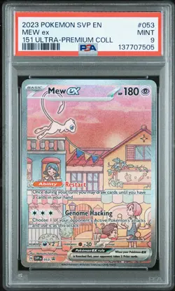 2023 POKEMON SVP EN-SV BLACK STAR PROMO 151 ULTRA-PREM COLL #053 MEW EX PSA 9 - Image 1