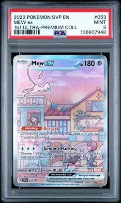 2023 POKEMON SVP EN-SV BLACK STAR PROMO 151 ULTRA-PREM COLL #053 MEW EX PSA 9 - Image 1