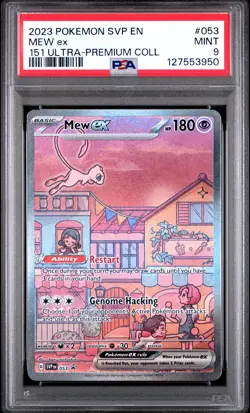 2023 POKEMON SVP EN-SV BLACK STAR PROMO 151 ULTRA-PREM COLL #053 MEW EX PSA 9 - Image 1