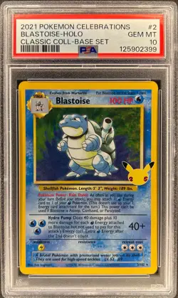 PSA 10 - BLASTOISE - 2/102 - CELEBRATIONS CLASSIC 25TH ANNIVERSARY SET HOLO - Image 1
