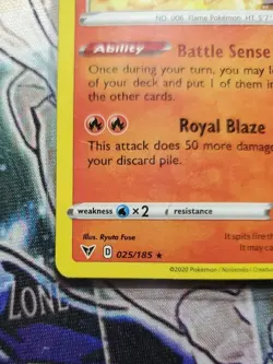 Pokemon Vivid Voltage Charizard Card 25/185 LP - Image 3