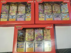 POKEMON Sams Club 4-PACK mini tins! Brand New! x3 - Image 1