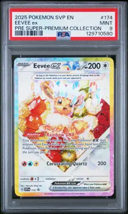 2025 POKEMON SVP EN-SV BLACK STAR PROMO #174 EEVEE EX PSA 9 - Image 1
