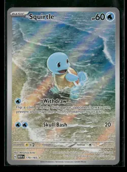 Squirtle 170/165 Illustration Rare Holo Foil Scarlet and Violet 151 Pokemon TCG - Image 1