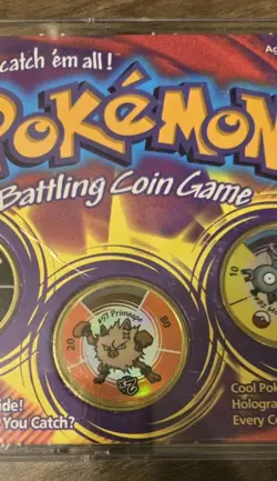 Hasbro 1999 Pokemon 3 Battling Coin Game Collector Set Ekans Primeape Magneton - Image 4