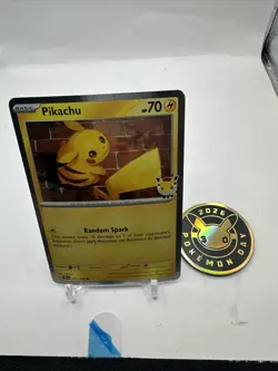 SWIRL Pikachu 51/162 Stamped 2026 Pokemon Day 30th Anniversary Promo TCG W/ Coin - Image 3