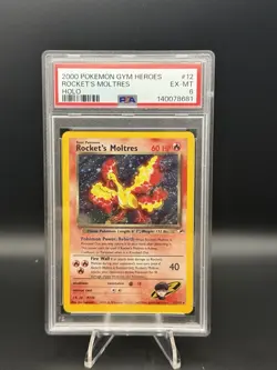 Rocket’s Moltres 12/132 - PSA 6 - Pokemon TCG - Gym Heroes Holo - Image 1