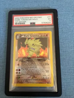 2002 Dark Tyranitar Holo Rare PSA 5 Neo Destiny Pokemon Card 1st edition - Image 1