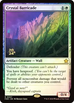 Magic The Gathering MTG CRYSTAL BARRICADE Foundations Prerelease NM Near Mint - Image 1
