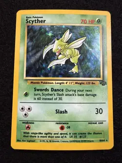 Pokemon Scyther Holo 10/64 from Jungle Unlimited in HP condition! - Image 1