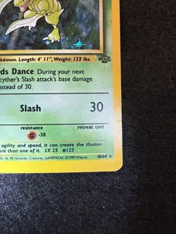 Pokemon Scyther Holo 10/64 from Jungle Unlimited in HP condition! - Image 5