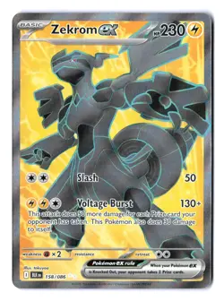 Zekrom ex - 158/086 Ultra Rare SV: Black Bolt Pokemon TCG NM - Image 1