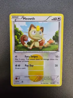 Pokemon - Meowth Secret Rare - 102/101 - B&W Noble Victories - LP - Image 1
