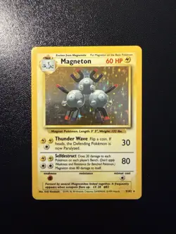 Magneton 9/102 Base Set Unlimited 1999 Pokemon Card Holo Rare LP - Image 1