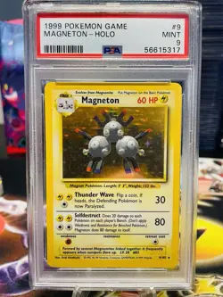 PSA 9 Magneton 9/102 1999 Base Set Holo Rare Pokemon Card - Image 1