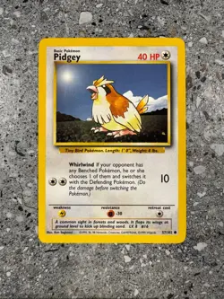 Pokemon TCG Cards Pidgey 57/102 Base Set LP - Image 1