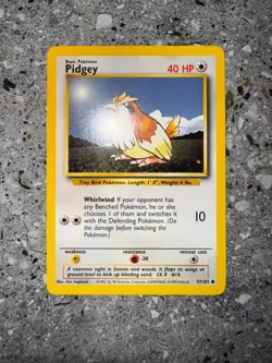 Pokemon TCG Cards Pidgey 57/102 Base Set LP - Image 3