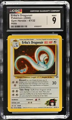 CGC 9 MINT Erika's Dragonair 2000 Gym Heroes 4/132 Holo Pokemon Card - Image 1