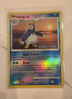 Pokemon Card - Prinplup 58/130 Reverse Holo Stamp Burger King Promo - NM - Image 1