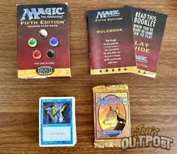 Vintage Magic The Gathering 5th Edition 2 Player Deck Box Complete Pack Open - Image 1