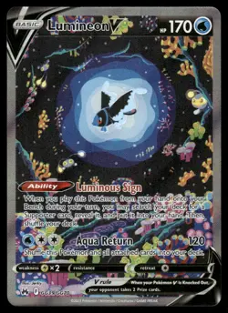 Pokemon Cards Lumineon V GG39/GG70 Crown Zenith Galarian Gallery Holo Rare V NM - Image 1