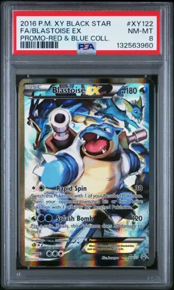 Pokemon TCG Blastoise EX XY122 Full Art Holo Black Star Promo PSA 8 - Image 1