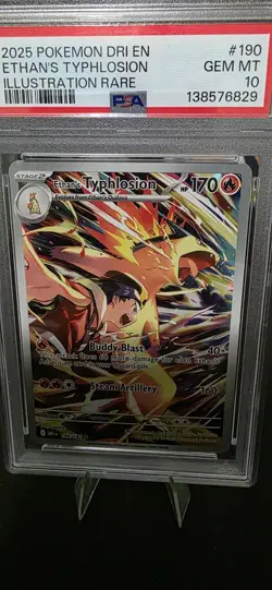 Pokemon TCG Ethan's Typhlosion Illustration Rare Card PSA 10 Gem MT 190/182 - Image 3