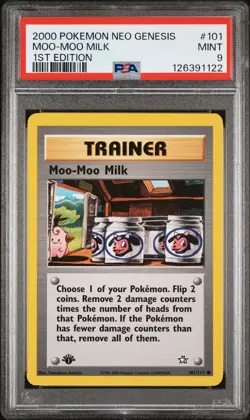 2000 POKEMON NEO GENESIS 1ST ED #101 MOO-MOO MILK PSA 9 - Image 1