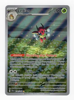 Pokemon Card Ledian 144/142 Stellar Crown Illustration Rare Near Mint - Image 1