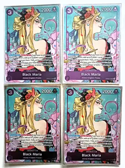 4 x One Piece Card Game Black Maria OP08-074 Dash Pack Alt Art Promo (Playset) - Image 1