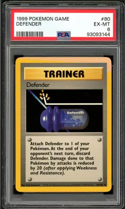 PSA 6 Base Set Unlimited Defender 80/102 INK MISPRINT Pokemon Cards 1999🔥 - Image 1