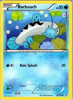 Pokemon TCG Barboach Primal Clash 39/160 Regular Common - Image 1