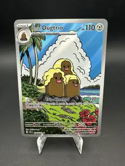 Pokemon TCG Alolan Dugtrio Holo Card Sv08: Surging Sparks 208/191 NM Condition - Image 1