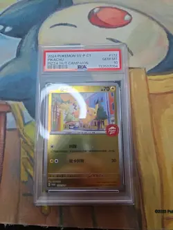 2024 POKEMON TRADITIONAL CHINESE SV-P PROMO PIZZA HUT CAMPAIGN PIKACHU PSA 10 - Image 1