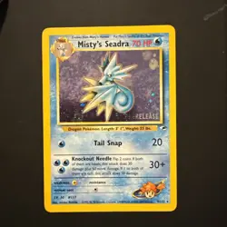 Pokemon TCG Misty's Seadra Prerelease 9/132 Gym Heroes Holo NM/LP - Image 1