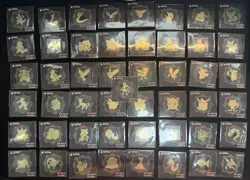 Korean Pokemon 24K Gold Plated Sticker Lot 49 Popping Candy (No Mew) - Image 1