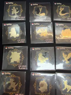 Korean Pokemon 24K Gold Plated Sticker Lot 49 Popping Candy (No Mew) - Image 2