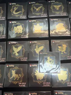 Korean Pokemon 24K Gold Plated Sticker Lot 49 Popping Candy (No Mew) - Image 3