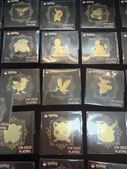 Korean Pokemon 24K Gold Plated Sticker Lot 49 Popping Candy (No Mew) - Image 4