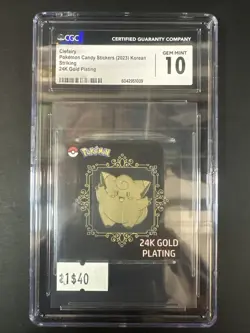 Clefairy 2023 Pokemon Candy Sticker 24k GOLD Plating CGC GEM MINT 10 - Image 1